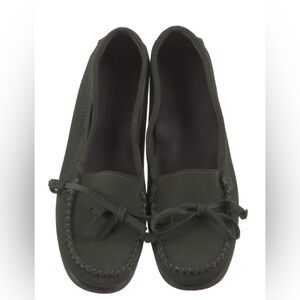 Bottega Veneta dark green Suede Moccasins 37.5